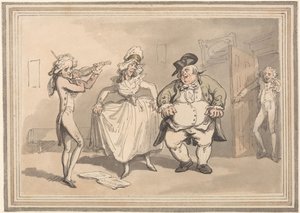 Comforts of Bath: Private Practice Before the Ball by Thomas Rowlandson