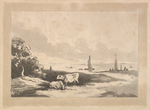 Cows and Seascape by Thomas Rowlandson