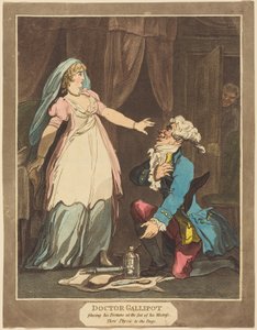 Doctor Gallipot Placing His Fortune at the Feet of His Mistress by Thomas Rowlandson