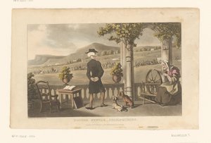 Doctor Syntax Stares at a Procession in the Landscape by Thomas Rowlandson