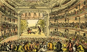 Dr Syntax at Covent Garden Theatre by Thomas Rowlandson