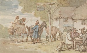 Dr Syntax Outside the Halfway House by Thomas Rowlandson