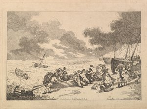 Embarking from Brighthelmstone to Dieppe (from Imitations of Modern Drawings) by Thomas Rowlandson
