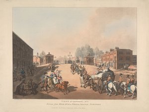Entrance from Mile End or Whitechapel Turnpike (No.5) by Thomas Rowlandson