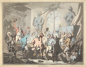 Fox-Hunting: The Dinner by Thomas Rowlandson