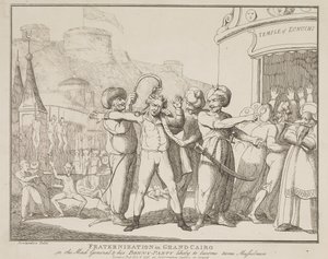 Fraternization in Grand Cairo or the Mad General and his Bonny-Party likely to become Tame Musselmen by Thomas Rowlandson