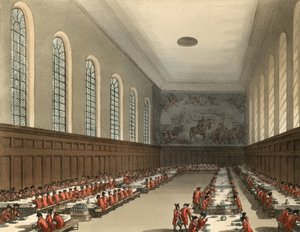 General view of the interior of the Chelsea Hospital by Thomas Rowlandson