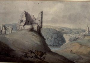 Harborough Castle, Yorkshire by Thomas Rowlandson