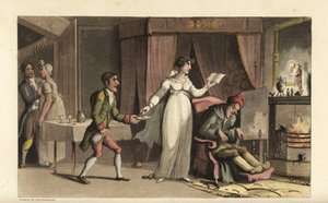 Johnny in the Service of the Miser John Squeeze and His Prudent Niece Amelia Squeeze by Thomas Rowlandson