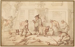Labourers Laying a Pavement by Thomas Rowlandson