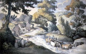 Landscape with Cattle Fording a Stream