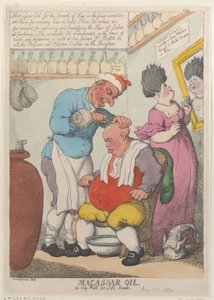 Macassar Oil, An Oily Puff for Soft Heads, March 15, 1814 by Thomas Rowlandson