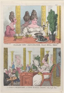 Madame Very Restauranteur, Palais Royal Paris and La Belle Liminaudiere au Caffee De Mille..., 1814