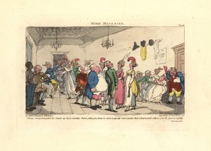 Man embarrassed at being made to dance at a country dance