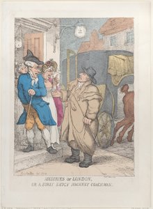 Miseries of London, or a Surly Saucy Hackney Coachman by Thomas Rowlandson