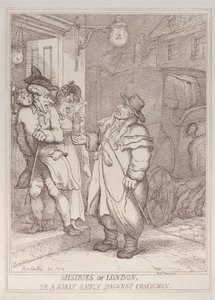 Miseries of London, or a Surly Saucy Hackney Coachman by Thomas Rowlandson