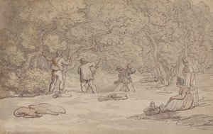 Netting a Salmon Pool by Thomas Rowlandson