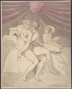 Nude Couple Embracing by Thomas Rowlandson