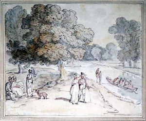 On The Thames by Thomas Rowlandson