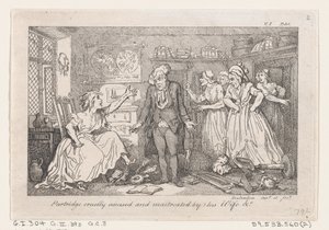 Partridge cruelly accused and maltreated by his Wife, from The History of Tom Jones, a Foundling by Thomas Rowlandson