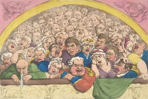 Pidgeon Hole. A Convent Garden Contrivance to Coop up the Gods by Thomas Rowlandson