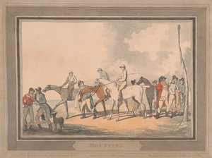 Racing: Mounting by Thomas Rowlandson
