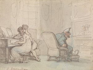 Reflections, or the Music Lesson by Thomas Rowlandson
