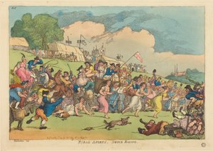 Rural Sports. Smock Racing by Thomas Rowlandson