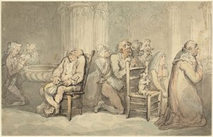 Scene in a French Church by Thomas Rowlandson