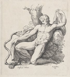 Serpent Attacking a Naked Man by Thomas Rowlandson