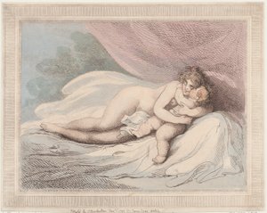 Sleeping Venus Cuddling a Child by Thomas Rowlandson