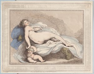 Sleeping Venus and Love by Thomas Rowlandson