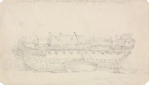 Study of a Hulk by Thomas Rowlandson