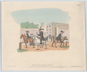 The College Gate by Thomas Rowlandson