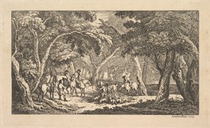The Death - Fox Hunting - A Landscape Scene by Thomas Rowlandson