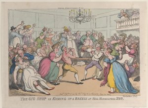 The Gig Shop or Kicking Up a Breeze at Nell Hamiltons Hop by Thomas Rowlandson