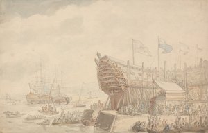 The Launching of H.M.S. Hibernia 1804