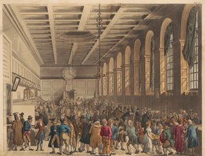 The Long Room, Custom House by Thomas Rowlandson