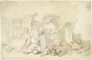 The Picnic by Thomas Rowlandson