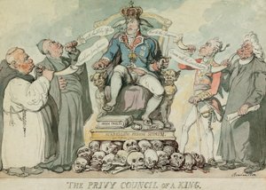 The Privy Council of a King, pub. 1815 by Thomas Rowlandson