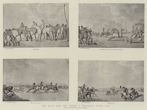 The Race for the Derby a Hundred Years ago by Thomas Rowlandson