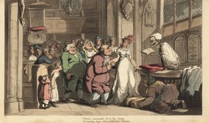 The Skeleton of Death as a Priest Celebrating the Wedding Between a Young Woman and an Ugly Old Man by Thomas Rowlandson
