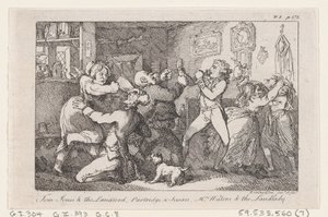 Tom Jones & the Landlord, Partridge & Susan, Mrs Waters & the Landlady, from The History, 1792 by Thomas Rowlandson