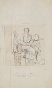 Tombstone, Claudia Italia as the Allegory of Music by Thomas Rowlandson