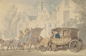Two Coaches - Travelling in France? by Thomas Rowlandson