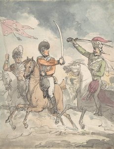 Unused study for a plate to Hungarian and Highland Broadsword Exercise, ca 1799