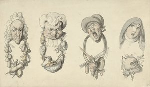 Four Caricatured Heads