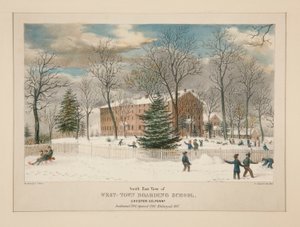 West-Town Boarding School (south east view), Chester Co., Pa. by Thomas S. Sinclair