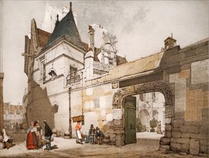 Hotel Cluny, exterior of the court by Thomas Shotter Boys