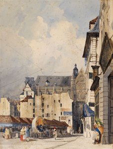 Prouvaires street and the Saint-Eustache church by Thomas Shotter Boys